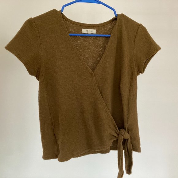 Madewell Texture & Thread Wrap-Tie Top - Picture 3 of 5